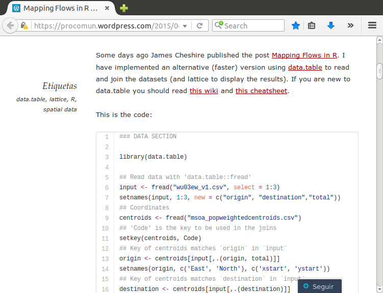 A blog post with code chunks